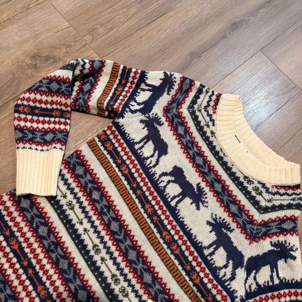 Kiel James Patrick Cozy Cabin Sweater Dress Women’s Moose Knit Long Sleeve Small - Picture 4 of 9